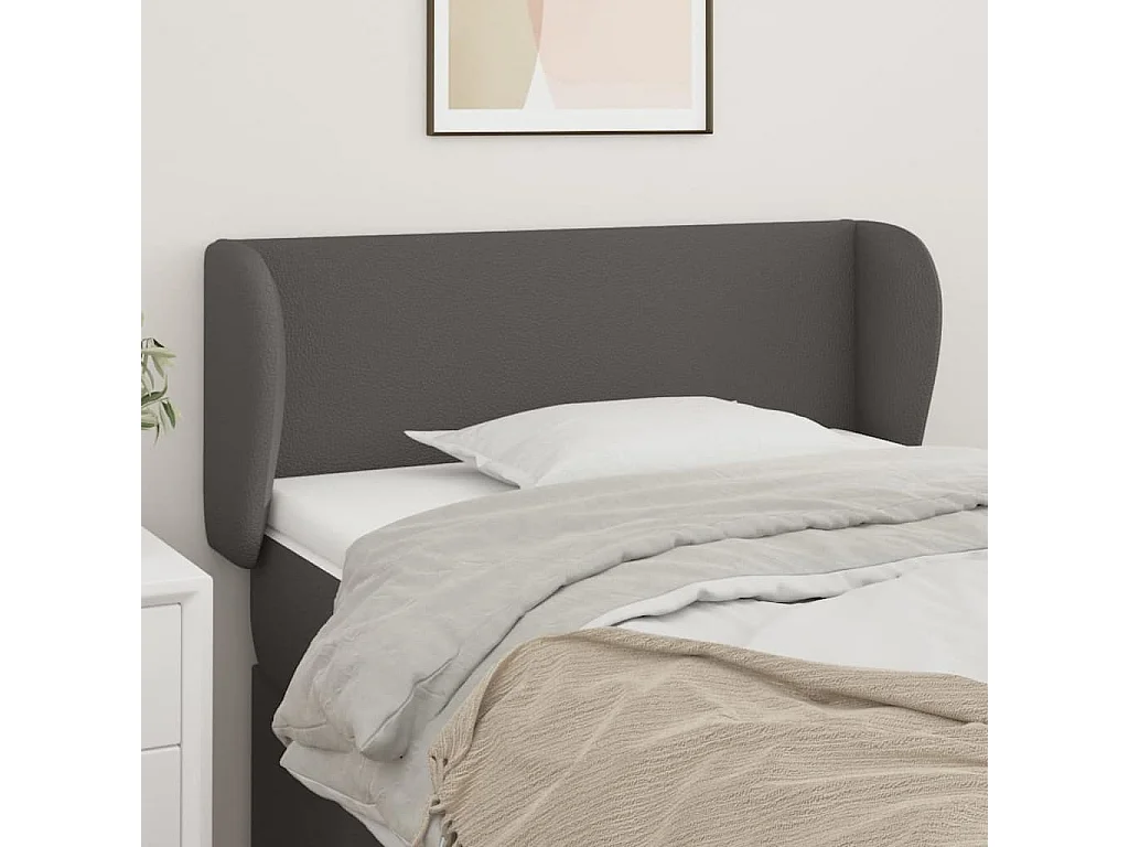 Hoofdbord | Hoofdeinde met randen 93x23x78/88 cm kunstleer grijs