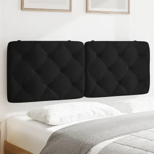 Hoofdbord | Hoofdbordkussen 140 cm fluweel zwart