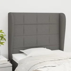 Hoofdbord | Hoofdeinde met randen 103x23x118/128 cm stof donkergrijs