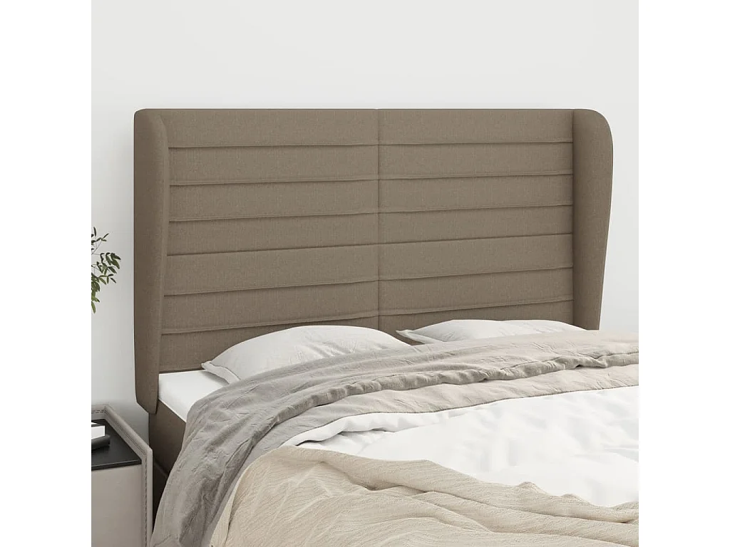 Hoofdbord | Hoofdeinde met randen 147x23x118/128 cm stof taupe