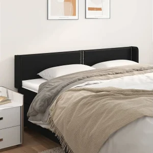 Hoofdbord | Hoofdeinde met randen 183x16x78/88 cm kunstleer zwart