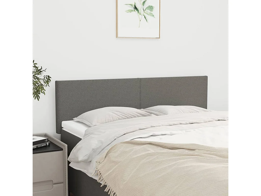 Hoofdborden | Hoofdeinde 2 st 72x5x78/88 cm stof donkergrijs