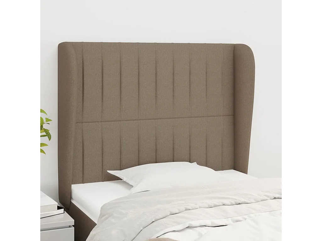 Hoofdbord | Hoofdeinde met randen 93x23x118/128 cm stof taupe