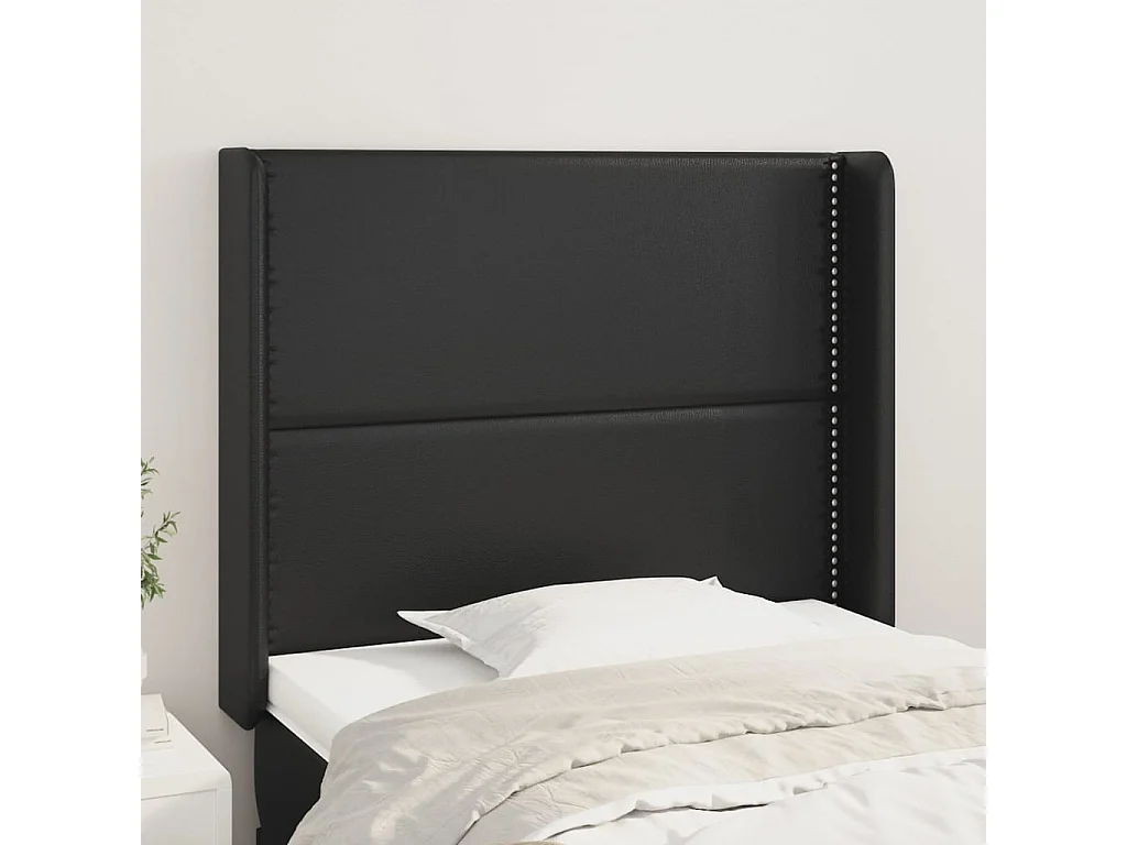 Hoofdbord | Hoofdeinde met randen 103x16x118/128 cm kunstleer zwart