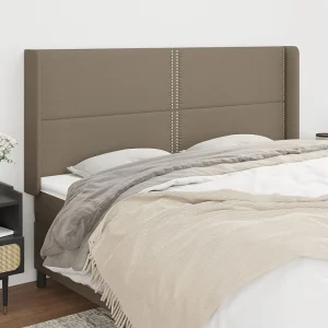 Hoofdbord | Hoofdeinde met randen 183x16x118/128 cm stof taupe