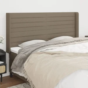 Hoofdbord | Hoofdeinde met randen 183x16x118/128 cm stof taupe