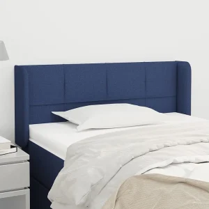 Hoofdbord | Hoofdeinde met randen 103x16x78/88 cm stof blauw Hoofdbord | Hoofdeinde met randen 103x16x78/88 cm stof blauw