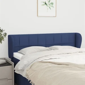 Hoofdbord | Hoofdeinde met randen 147x23x78/88 cm stof blauw