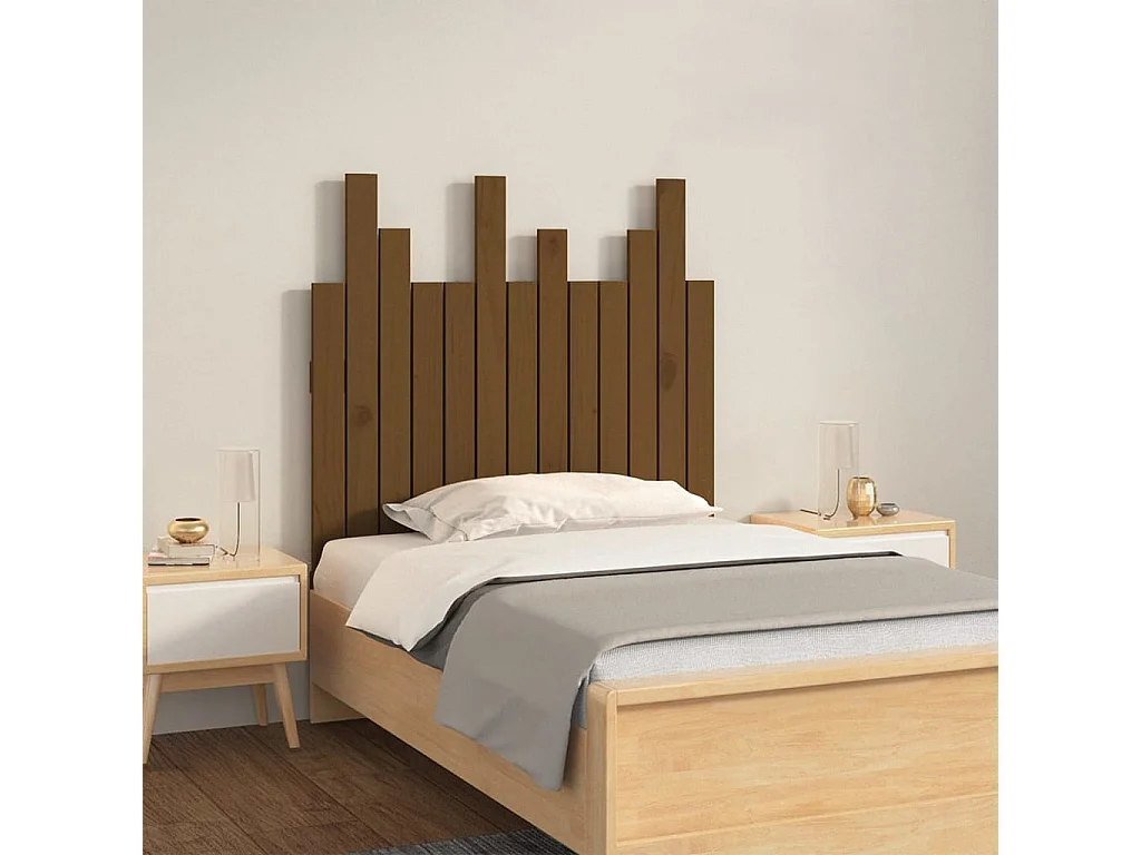 Hoofdbord | Hoofdeinde wandmontage 82,5x3x80 cm grenenhout honingbruin