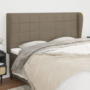 Hoofdbord | Hoofdeinde met randen 183x23x118/128 cm stof taupe