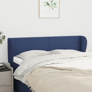 Hoofdbord | Hoofdeinde met randen 147x23x78/88 cm stof blauw