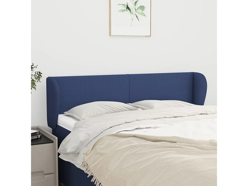 Hoofdbord | Hoofdeinde met randen 147x23x78/88 cm stof blauw