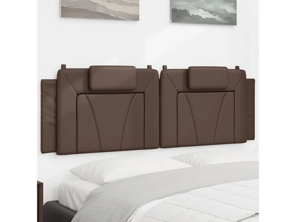 Hoofdbord | Hoofdbordkussen "Viana" 160 cm kunstleer bruin