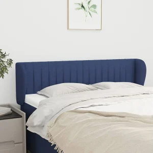 Hoofdbord | Hoofdeinde met randen 147x23x78/88 cm stof blauw