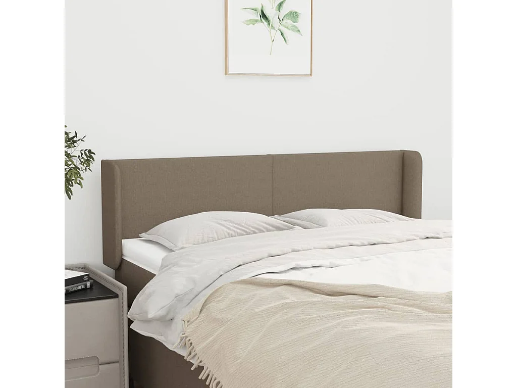 Hoofdbord | Hoofdeinde met randen 147x16x78/88 cm stof taupe