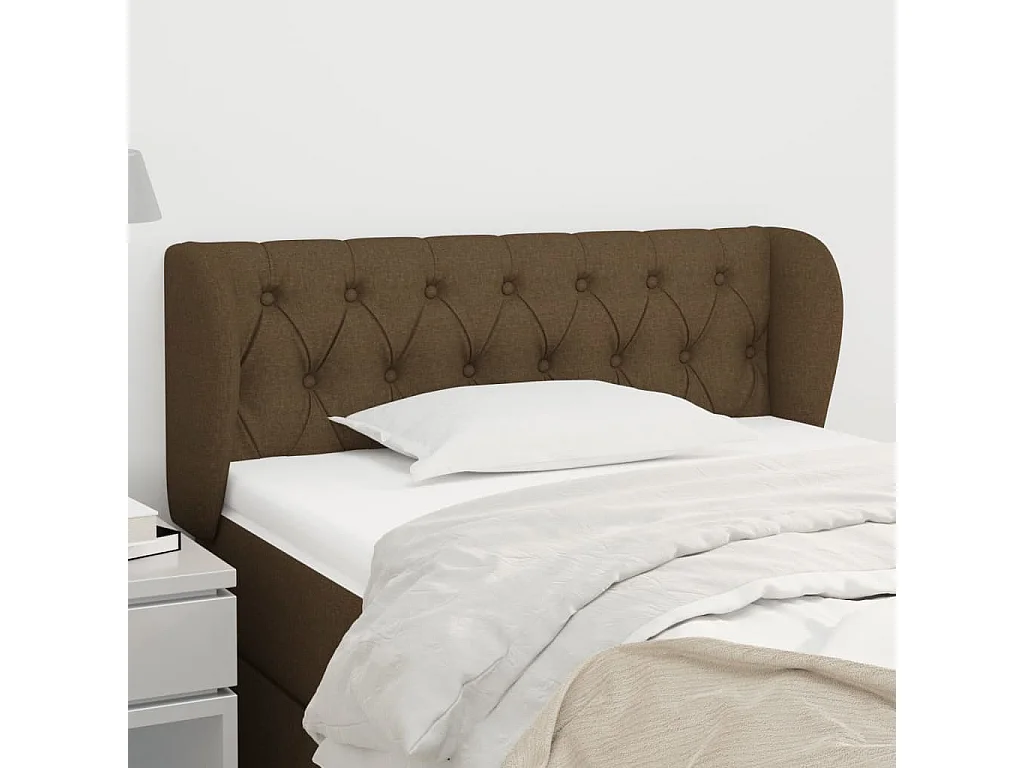 Hoofdbord | Hoofdeinde met randen 93x23x78/88 cm stof donkerbruin