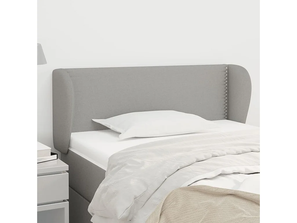 Hoofdbord | Hoofdeinde met randen 103x23x78/88 cm stof lichtgrijs
