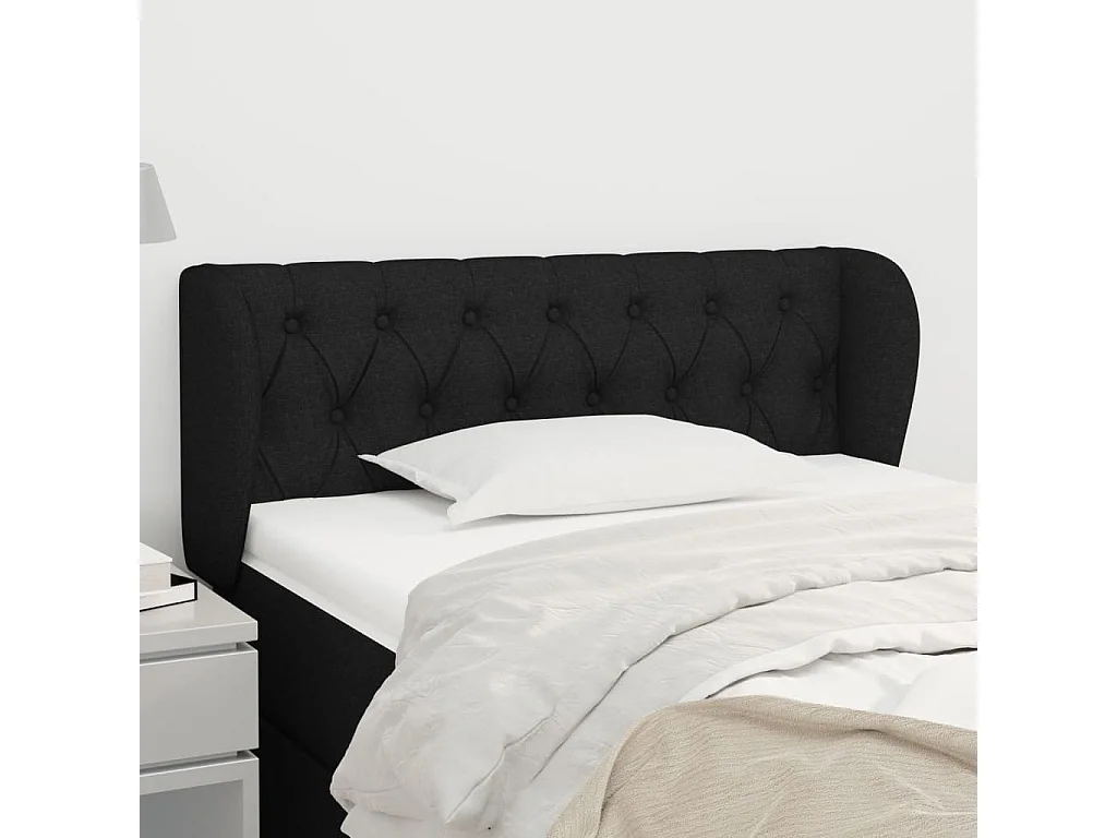Hoofdbord | Hoofdeinde met randen 93x23x78/88 cm stof zwart