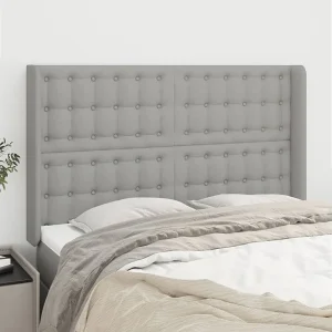 Hoofdbord | Hoofdeinde met randen 147x16x118/128 cm stof lichtgrijs