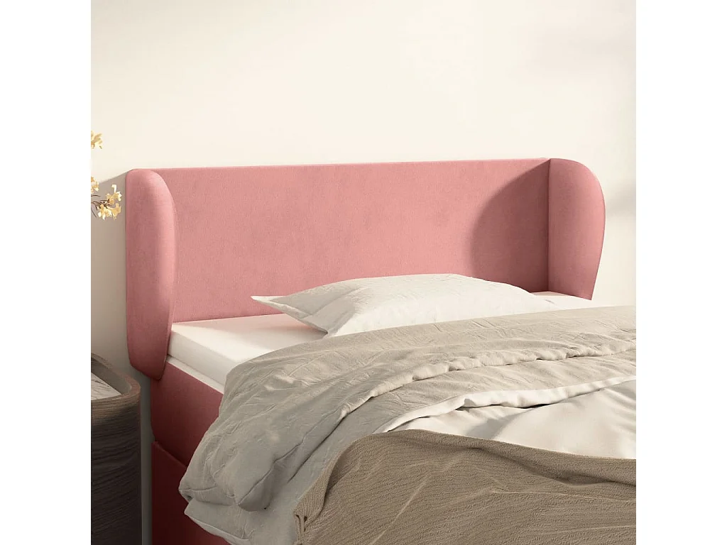 Hoofdbord | Hoofdeinde met randen 93x23x78/88 cm fluweel roze