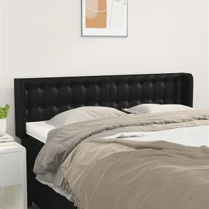 Hoofdbord | Hoofdeinde met randen 147x16x78/88 cm kunstleer zwart Hoofdbord | Hoofdeinde met randen 147x16x78/88 cm kunstleer zwart