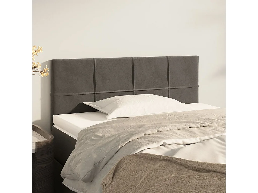 Hoofdbord | Hoofdeinde 90x5x78/88 cm fluweel donkergrijs