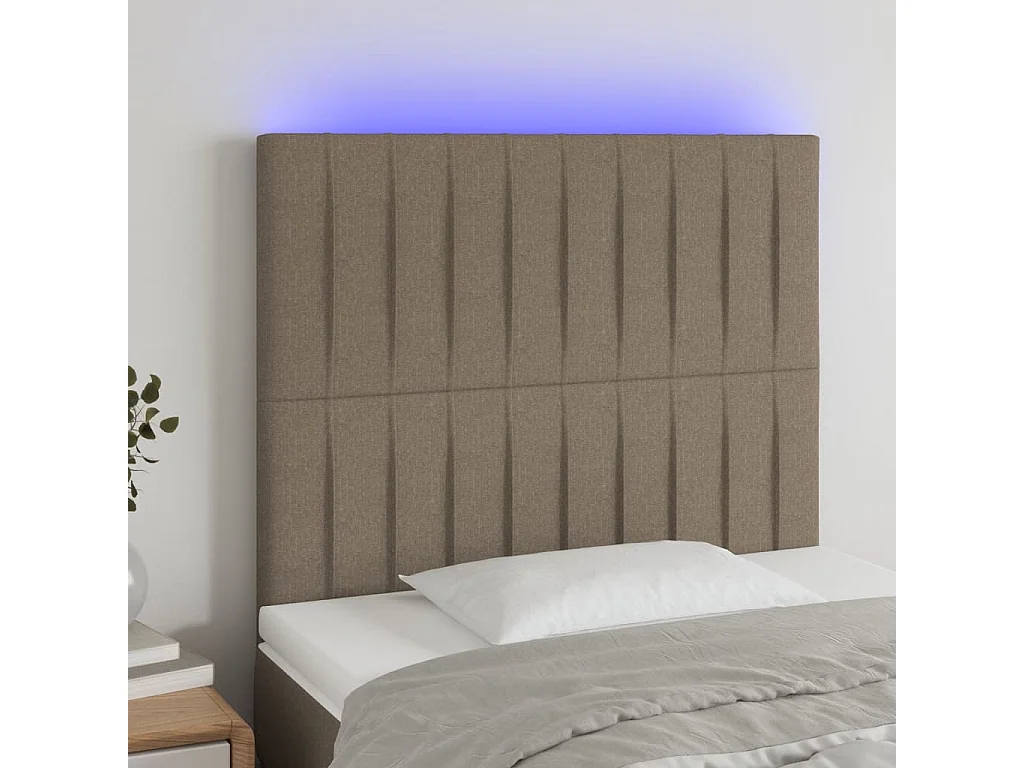 Hoofdbord | Hoofdeinde LED 100x5x118/128 cm stof taupe