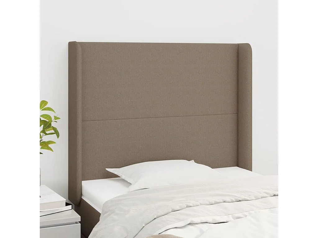 Hoofdbord | Hoofdeinde met randen 103x16x118/128 cm stof taupe