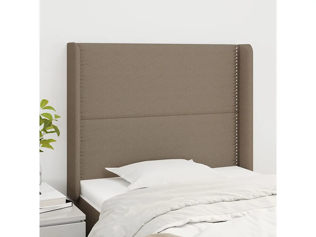 Hoofdbord | Hoofdeinde met randen 103x16x118/128 cm stof taupe