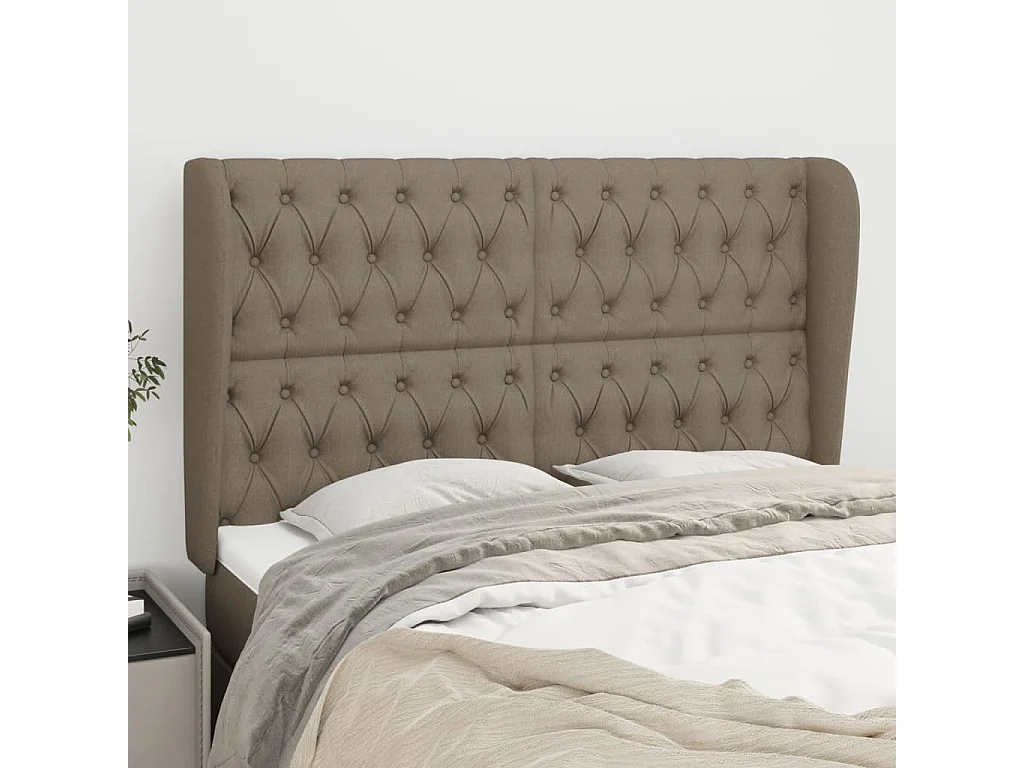 Hoofdbord | Hoofdeinde met randen 147x23x118/128 cm stof taupe