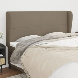 Hoofdbord | Hoofdeinde met randen 183x23x118/128 cm stof taupe