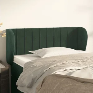 Hoofdbord | Hoofdeinde met randen 103x23x78/88 cm fluweel donkergroen