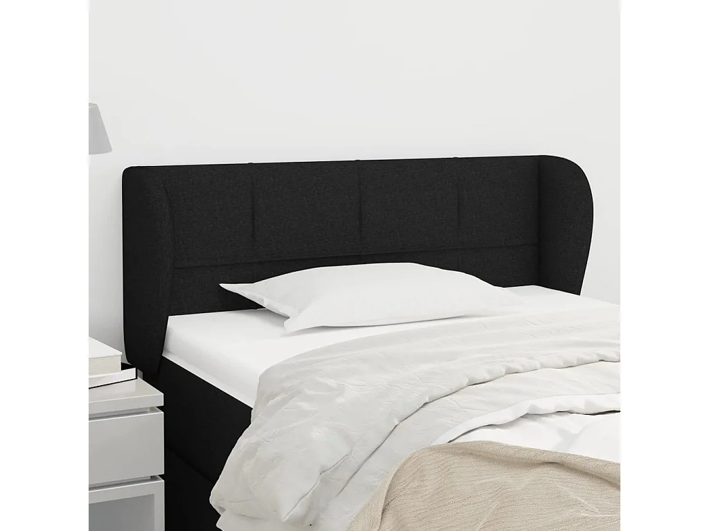 Hoofdbord | Hoofdeinde met randen 93x23x78/88 cm stof zwart