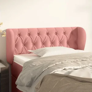 Hoofdbord | Hoofdeinde met randen 103x23x78/88 cm fluweel roze