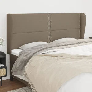 Hoofdbord | Hoofdeinde met randen 183x23x118/128 cm stof taupe