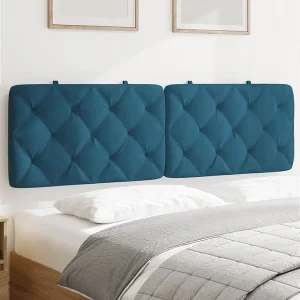 Hoofdbord | Hoofdbordkussen 160 cm fluweel blauw