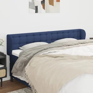 Hoofdbord | Hoofdeinde met randen 183x23x78/88 cm stof blauw