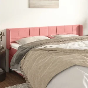 Hoofdbord | Hoofdeinde met randen 203x16x78/88 cm fluweel roze