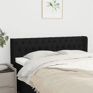 Hoofdbord | Hoofdeinde met randen 163x16x78/88 cm stof zwart