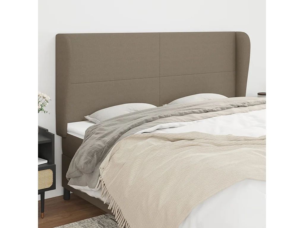 Hoofdbord | Hoofdeinde met randen 163x23x118/128 cm stof taupe