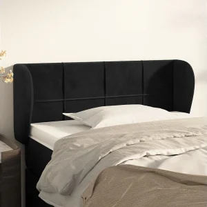Hoofdbord | Hoofdeinde met randen 103x23x78/88 cm fluweel zwart Hoofdbord | Hoofdeinde met randen 103x23x78/88 cm fluweel zwart