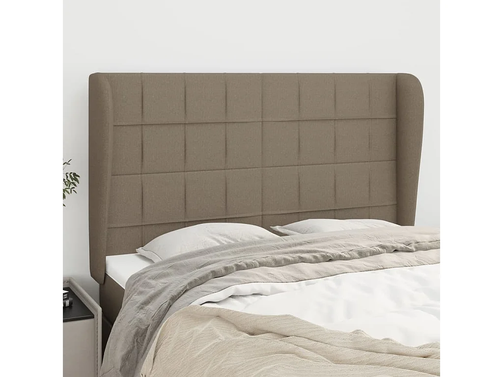 Hoofdbord | Hoofdeinde met randen 147x23x118/128 cm stof taupe