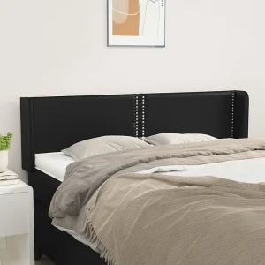 Hoofdbord | Hoofdeinde met randen 147x16x78/88 cm kunstleer zwart Hoofdbord | Hoofdeinde met randen 147x16x78/88 cm kunstleer zwart