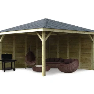 Kiosk Solid Superia Kiosk S7774 – 19,11 m² – Gecertificeerd Noords sparrenhout – Zwarte shingle Kiosk Solid Superia Kiosk S7774 – 19,11 m² – Gecertificeerd Noords sparrenhout – Zwarte shingle