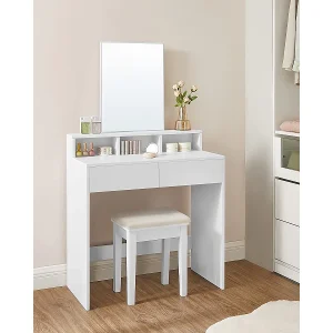 Kaptafel Bobbel Home – Wit – Met 2 lades en 3 open vakken Kaptafel Bobbel Home – Wit – Met 2 lades en 3 open vakken