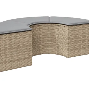 Jean-François-Paul  Tuinvoetenbank met kussen poly rattan beige