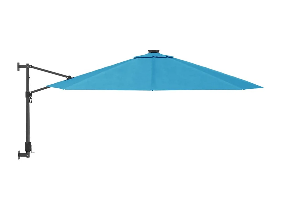 Jorikur Wandparasol met LEDs 290 cm zeeblauw