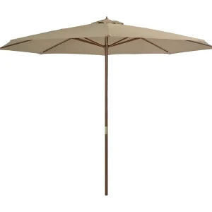 Hollywood Parasol met houten paal 350 cm taupe Hollywood Parasol met houten paal 350 cm taupe