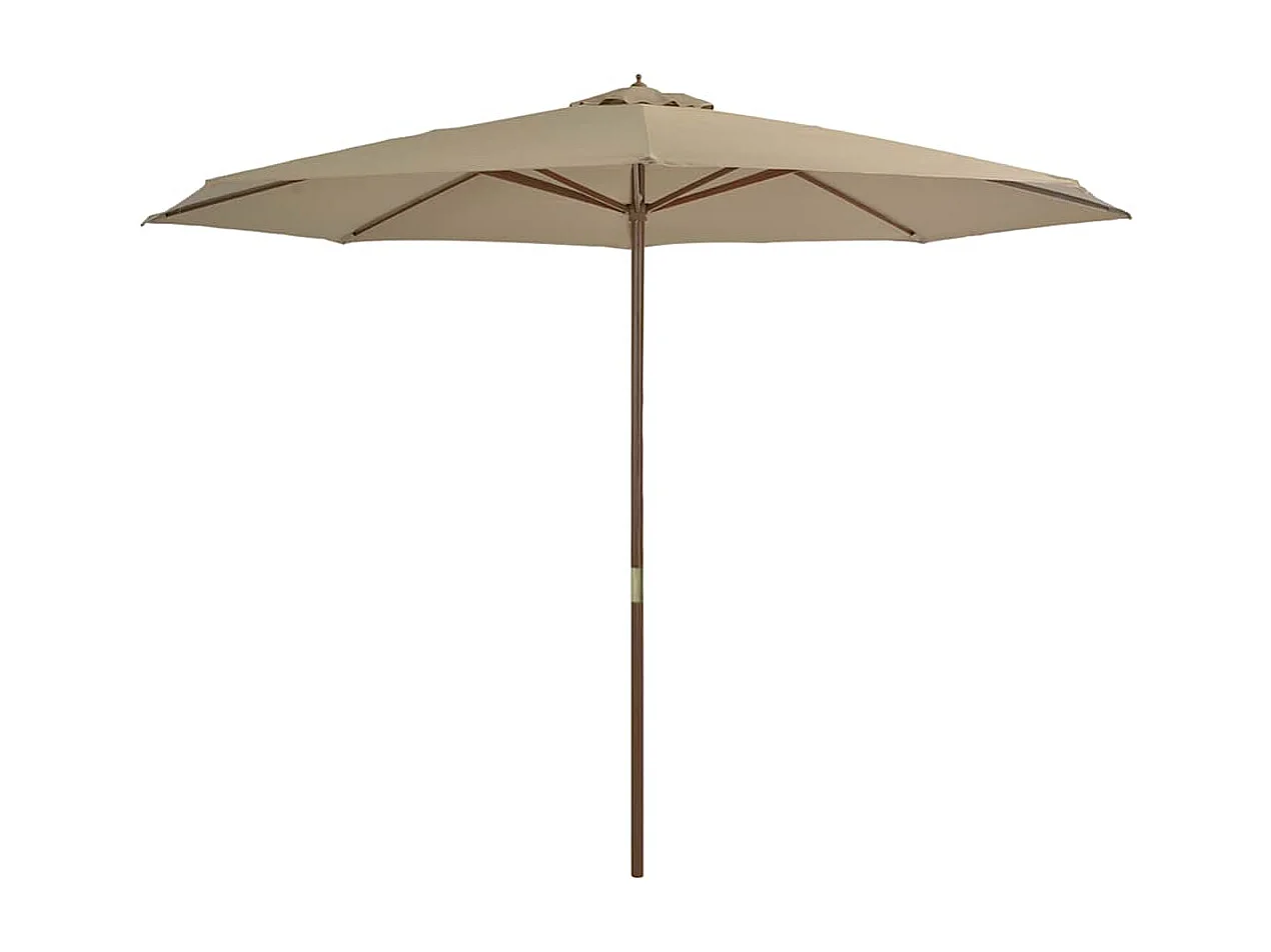 Hollywood Parasol met houten paal 350 cm taupe