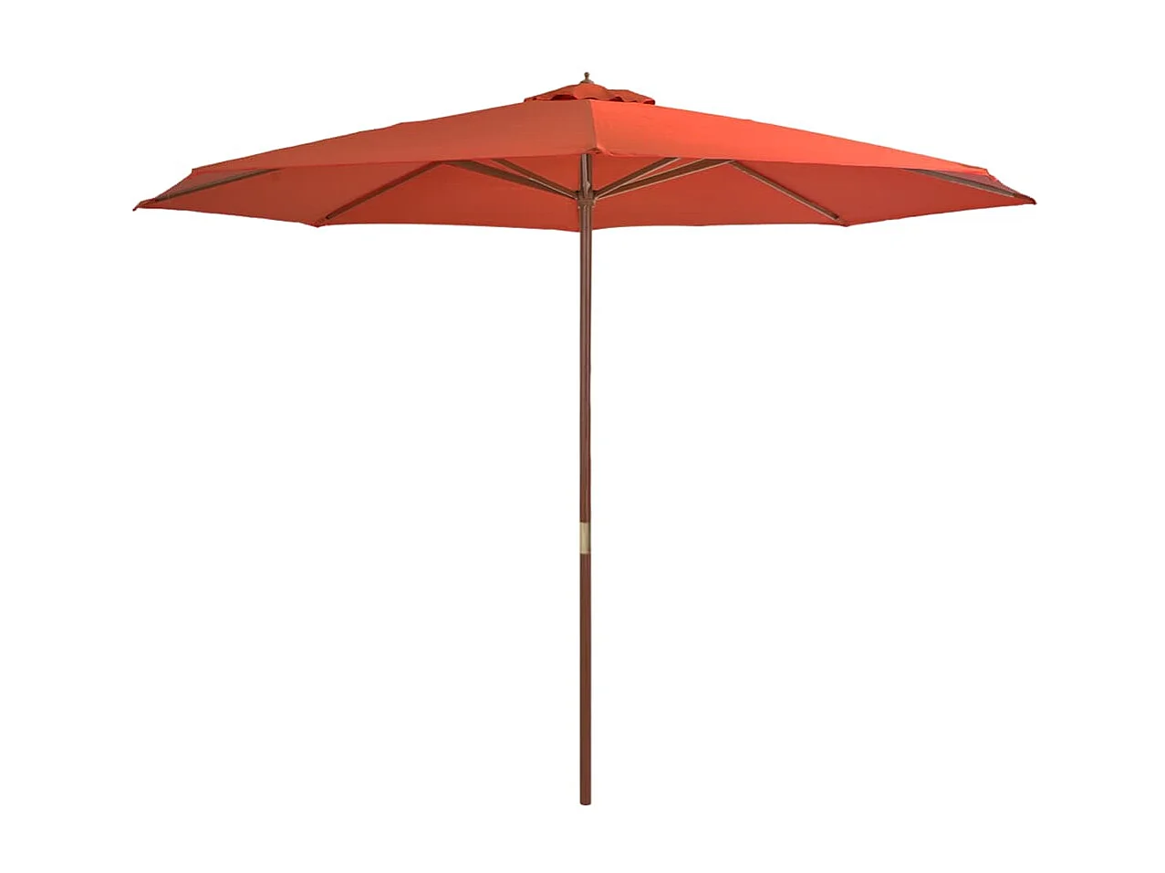 Hollywood Parasol met houten paal 350 cm terracottakleurig